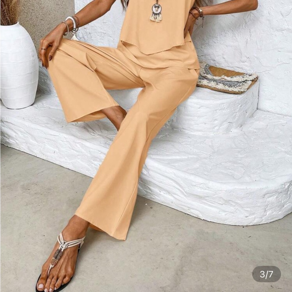 SHEIN Tan Wide Leg outfit